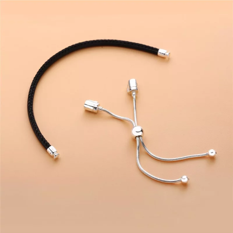 (afbeelding voor) Pandora Leren Sliding Armband, Zwart 597225CBK - Bekijken 3