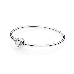 PANDORA Moments - Zilveren Bangle Met Liefdevolle Hart (afbeelding voor) PANDORA Moments - Zilveren Bangle Met Liefdevolle Hart
