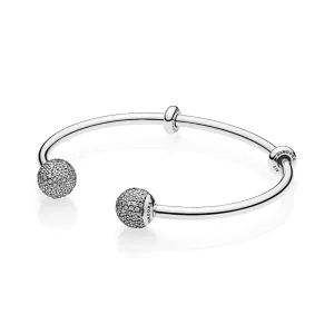 PANDORA Open Bangle Met Verwisselbare Uiteinden Van Pavé 596438CZ (afbeelding voor) PANDORA Open Bangle Met Verwisselbare Uiteinden Van Pavé 596438CZ