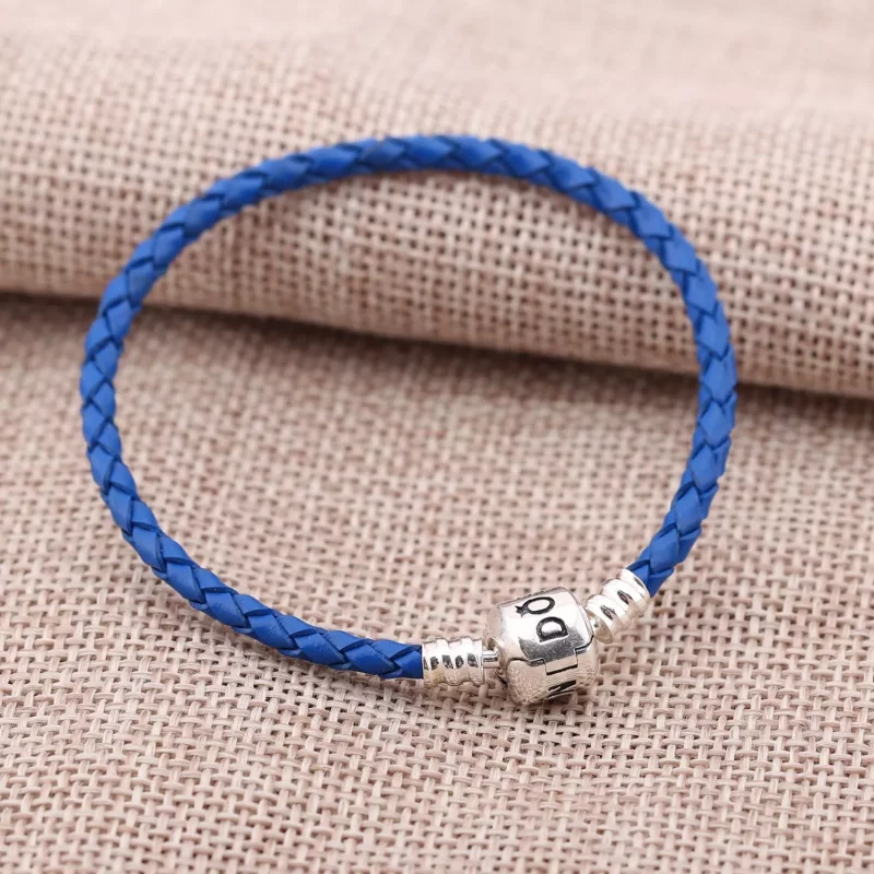 (afbeelding voor) Pandora Zilveren Blauw Enkel Leer Armband 590705Crd-B - Bekijken 2