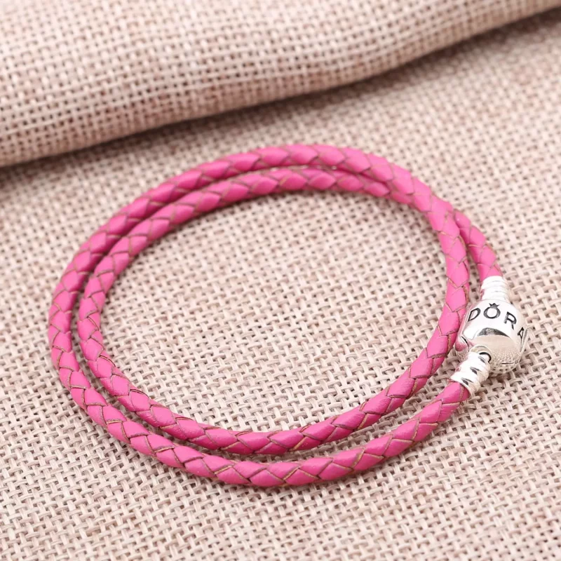 (afbeelding voor) Pandora Zilveren Dubbel Roze Leer Armband 590705Cdb-R - Bekijken 2