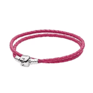 (afbeelding voor) Pandora Zilveren Dubbel Roze Leer Armband 590705Cdb-R