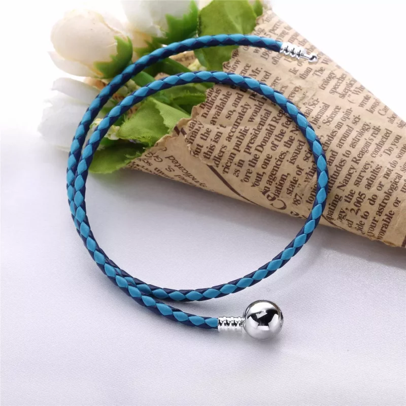 (afbeelding voor) Pandora Zilveren Gemengd Blauw Dubbele Lederen Armband 590747Cbmx-D - Bekijken 3