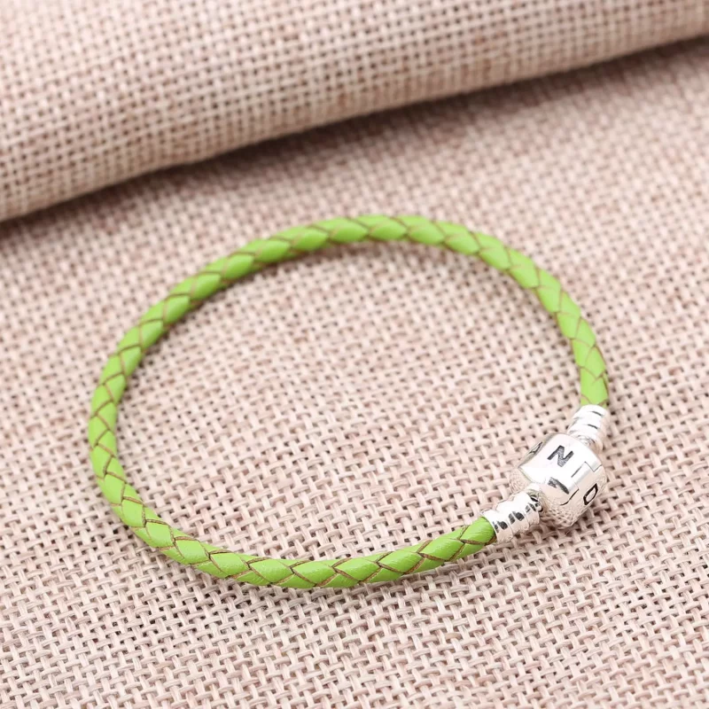 (afbeelding voor) Pandora Zilveren Groen Enkel Leer Armband 590705Crd-Vt - Bekijken 2