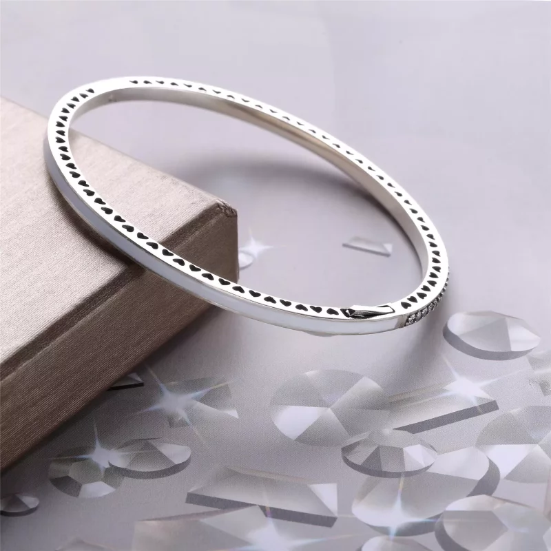 (afbeelding voor) Pandora Zilveren Stralende Harten Bangle 590537En23 - Bekijken 3