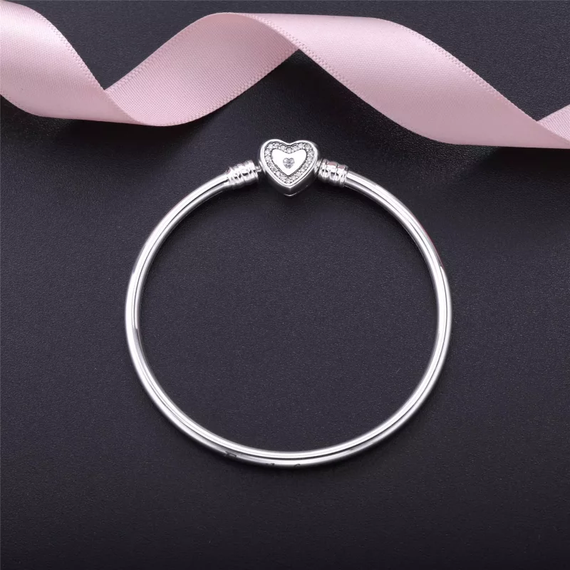(afbeelding voor) Pandora Zilveren Wishful Heart Bangle 590729CZ - Bekijken 2