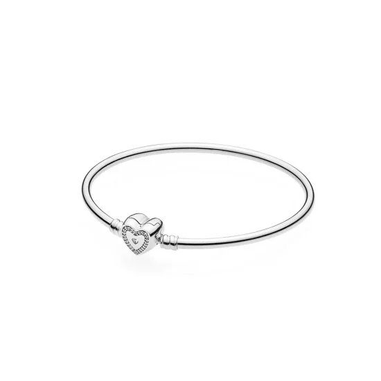 (afbeelding voor) Pandora Zilveren Wishful Heart Bangle 590729CZ