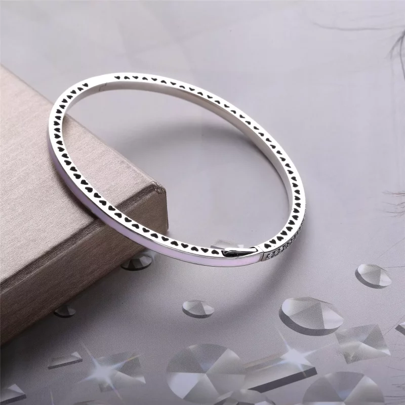 (afbeelding voor) Pink Radiant Hearts Of Pandora Bangle - 590537En68 - Bekijken 3