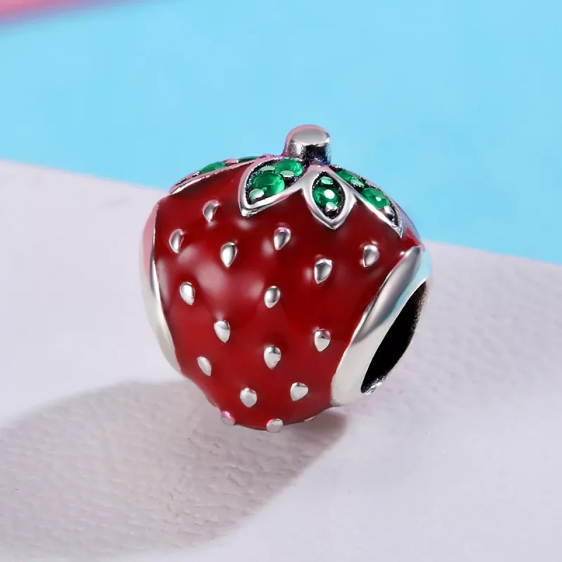 (afbeelding voor) Pandora Style Aardbei Bedel - SCC369 - Bekijken 3