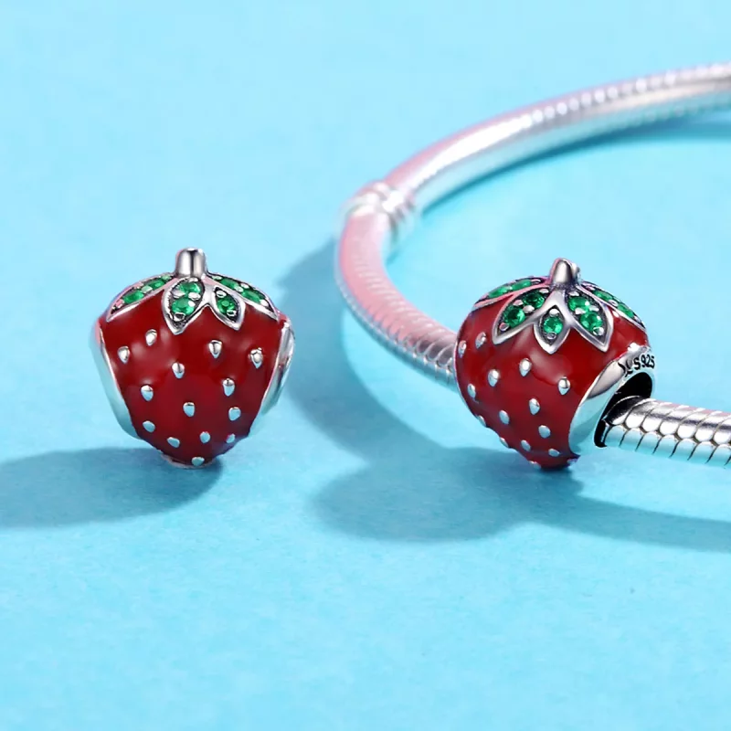 (afbeelding voor) Pandora Style Aardbei Bedel - SCC369 - Bekijken 5