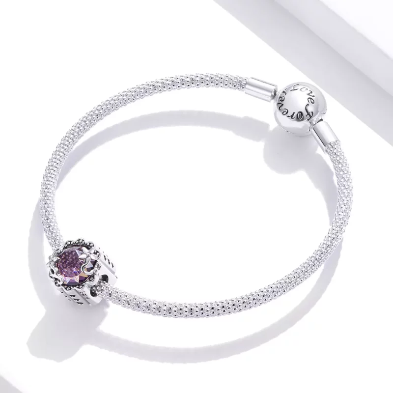(afbeelding voor) Pandora Style Amethist patroon Bedel - SCC1796 - Bekijken 3