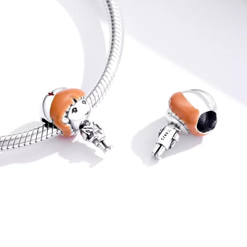 (afbeelding voor) Pandora Style Angel In White Verpleegster Rn Bedel - SCC1548 - Bekijken 4