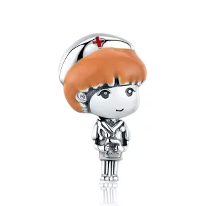 (afbeelding voor) Pandora Style Angel In White Verpleegster Rn Bedel - SCC1548