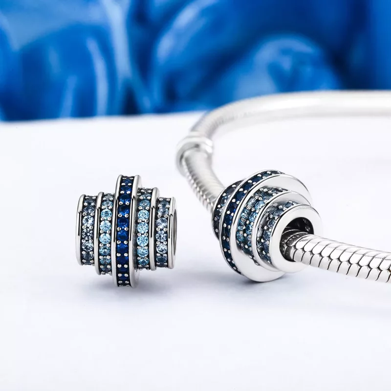 (afbeelding voor) Pandora Style Blauw ritme Bedel - SCC129 - Bekijken 3