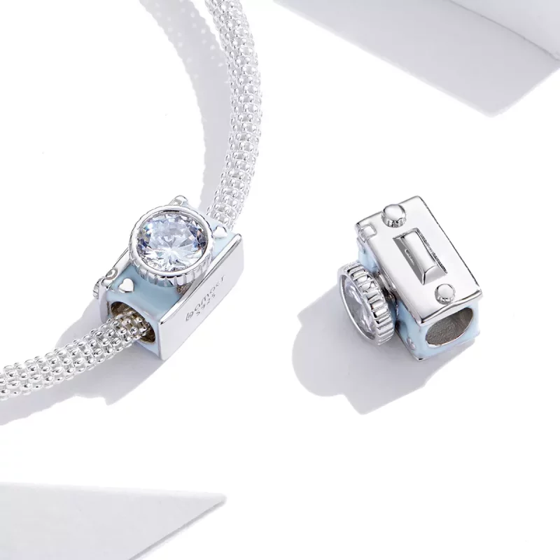 (afbeelding voor) Pandora Style Blauwe camera Bedel - BSC264 - Bekijken 4