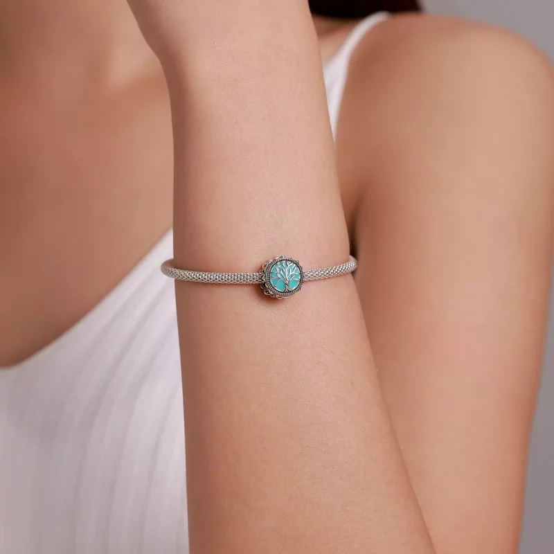 (afbeelding voor) Pandora Style Blauwe Levensboom Bedel - BSC503 - Bekijken 5