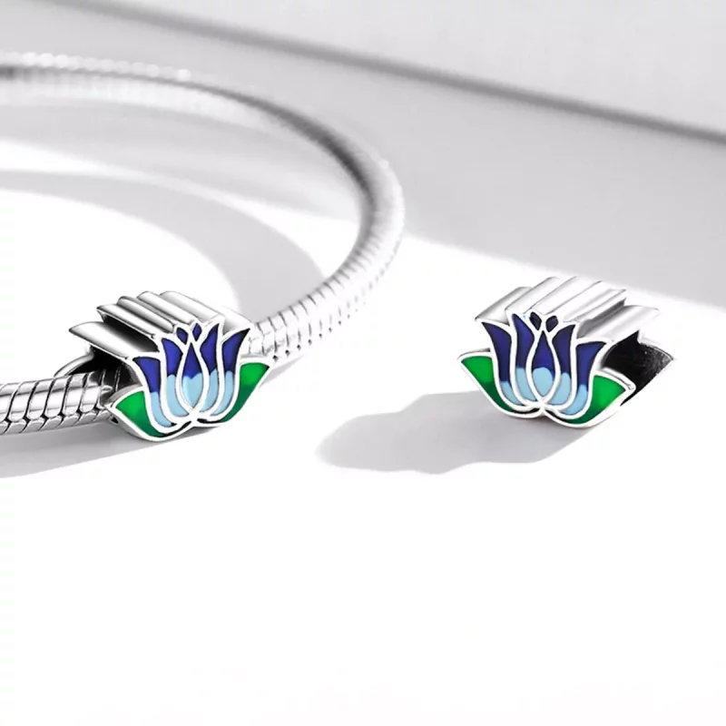 (afbeelding voor) Pandora Style Blauwe Lotus Bedel - SCC2020 - Bekijken 4
