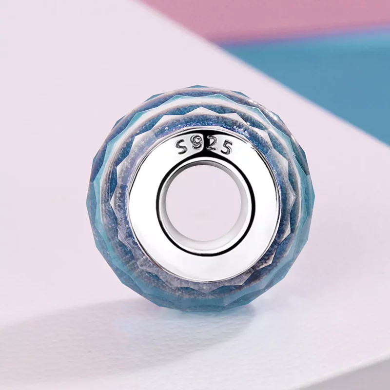 (afbeelding voor) Pandora Style Blauwe Murano Glaskraal Bedel - SCZ054 - Bekijken 3