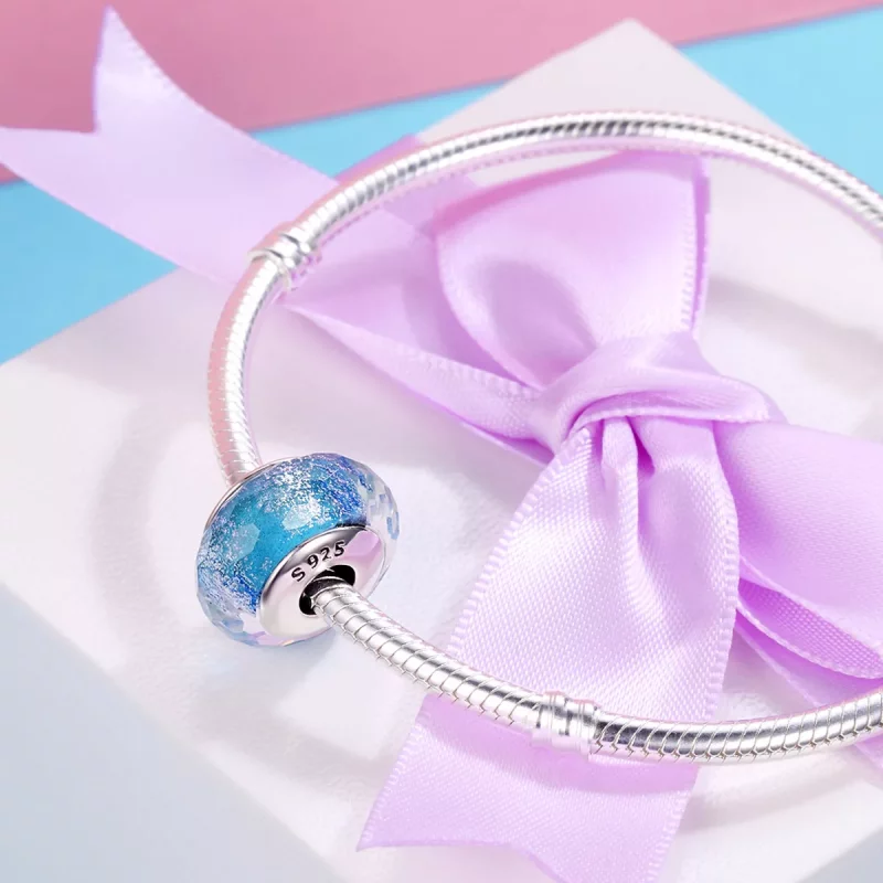 (afbeelding voor) Pandora Style Blauwe Murano Glaskraal Bedel - SCZ054 - Bekijken 4