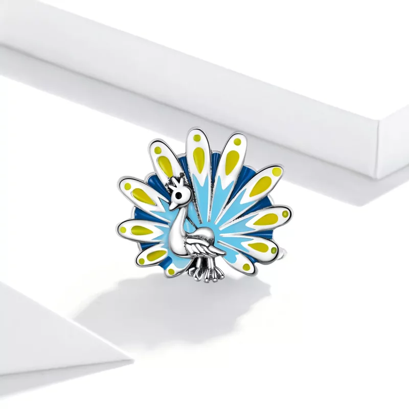(afbeelding voor) Pandora Style Blauwe Pauw Bedel - SCC1644 - Bekijken 2