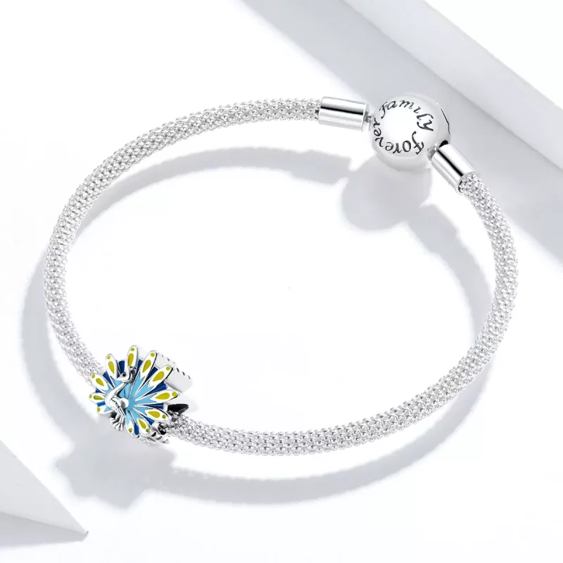 (afbeelding voor) Pandora Style Blauwe Pauw Bedel - SCC1644 - Bekijken 3