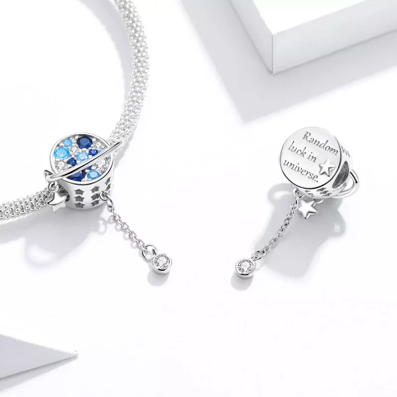 (afbeelding voor) Pandora Style Blauwe Planeet Bedel - BSC365 - Bekijken 4