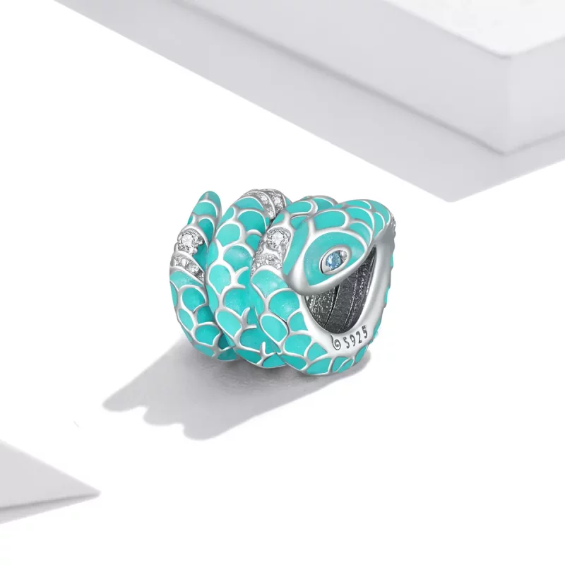 (afbeelding voor) Pandora Style Blauwe Slang Bedel - BSC576 - Bekijken 2