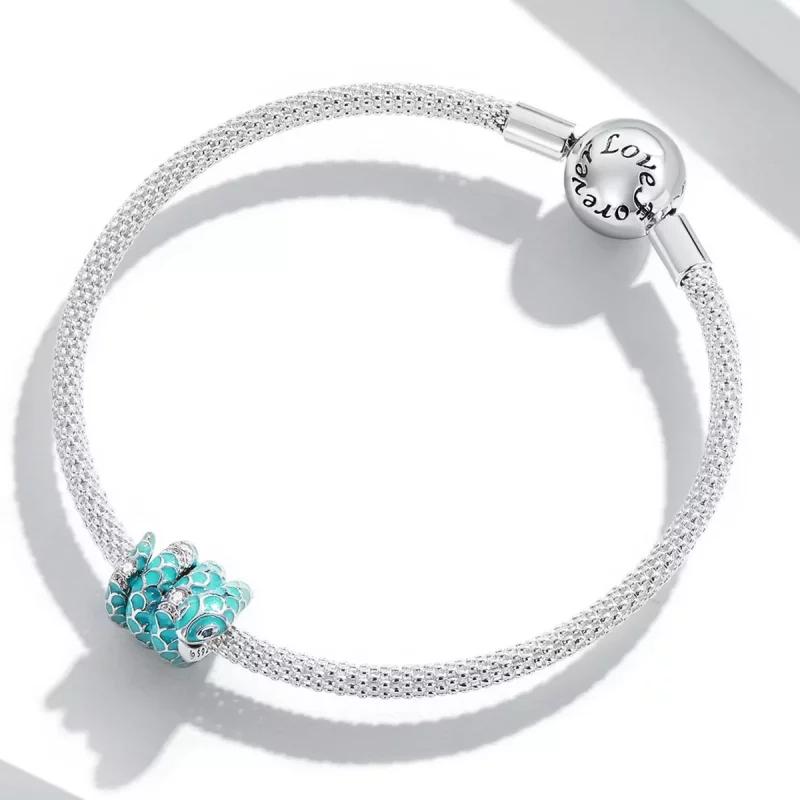 (afbeelding voor) Pandora Style Blauwe Slang Bedel - BSC576 - Bekijken 3