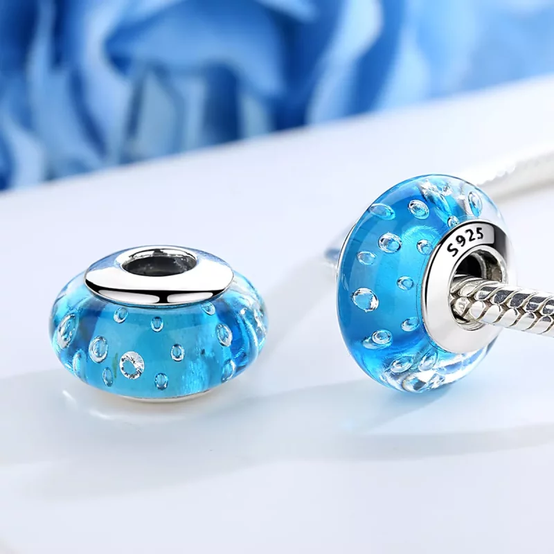 (afbeelding voor) Pandora Style Blauwe trend met Muranoglas met schroefdraad Bedel - SCZ029 - Bekijken 3