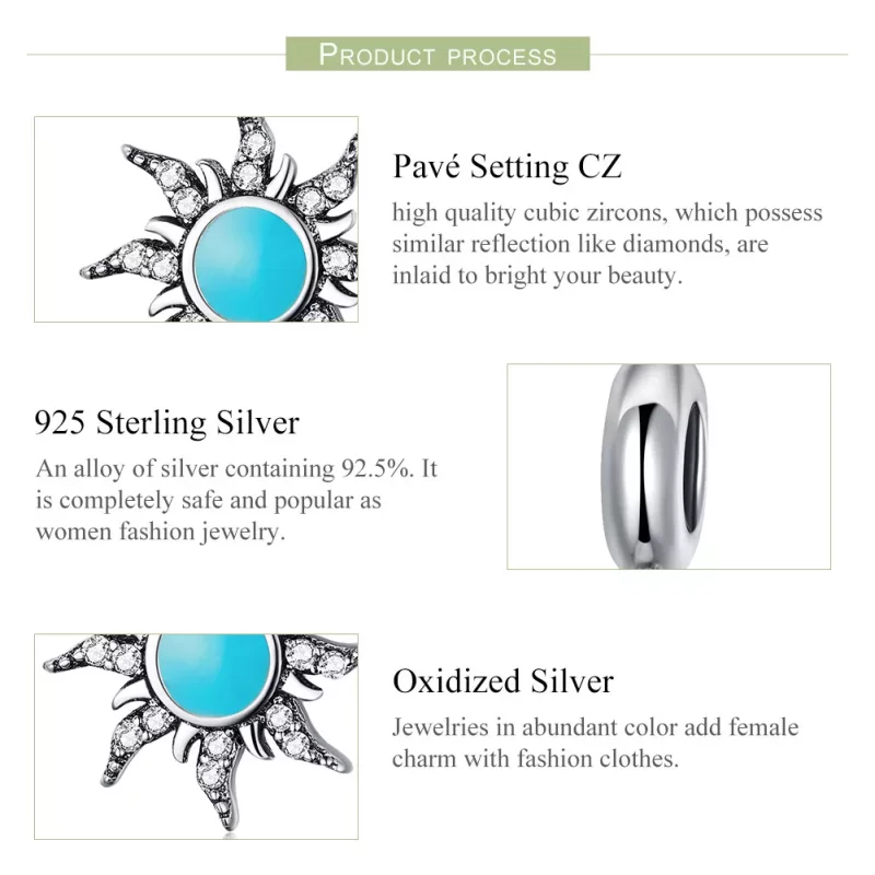 (afbeelding voor) Pandora Style Blauwe Zon Hangende Bedel - SCC1068 - Bekijken 5