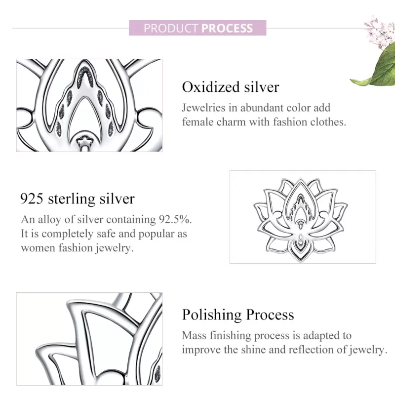 (afbeelding voor) Pandora Style Bloeiende lotus Bedel - SCC1724 - Bekijken 7