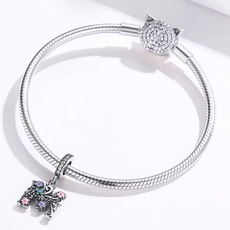 (afbeelding voor) Pandora Style Bloem Letter M Hangende Bedel - SCC1274 - Bekijken 4