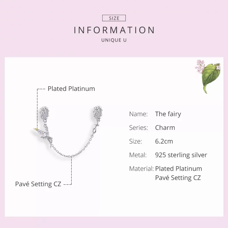 (afbeelding voor) Pandora Style Bloemen Elf Veiligheidsketting - SCC1278 - Bekijken 3