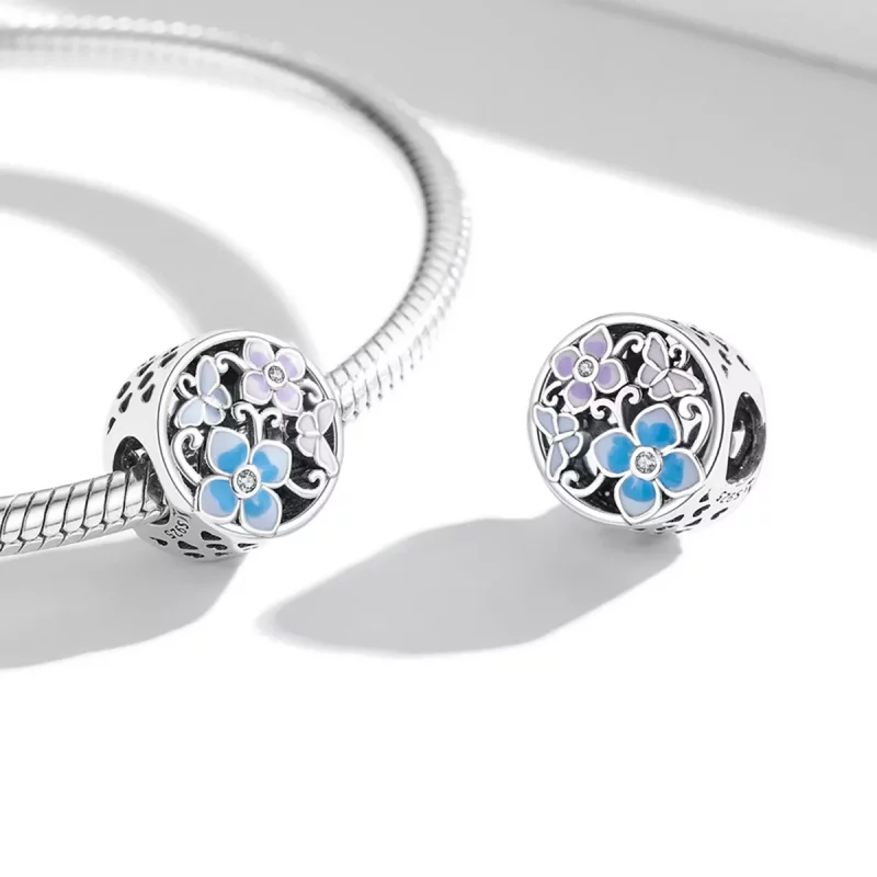 (afbeelding voor) Pandora Style Bloemen en vlinders Bedel - SCC2061 - Bekijken 4