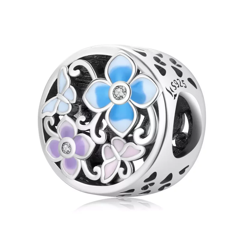 (afbeelding voor) Pandora Style Bloemen en vlinders Bedel - SCC2061
