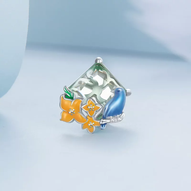 (afbeelding voor) Pandora Style Bloemen en Vogels Bedel - BSC646 - Bekijken 2