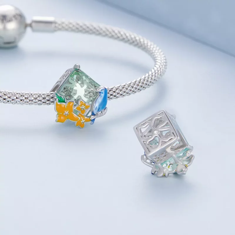 (afbeelding voor) Pandora Style Bloemen en Vogels Bedel - BSC646 - Bekijken 5