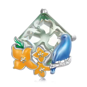 (afbeelding voor) Pandora Style Bloemen en Vogels Bedel - BSC646