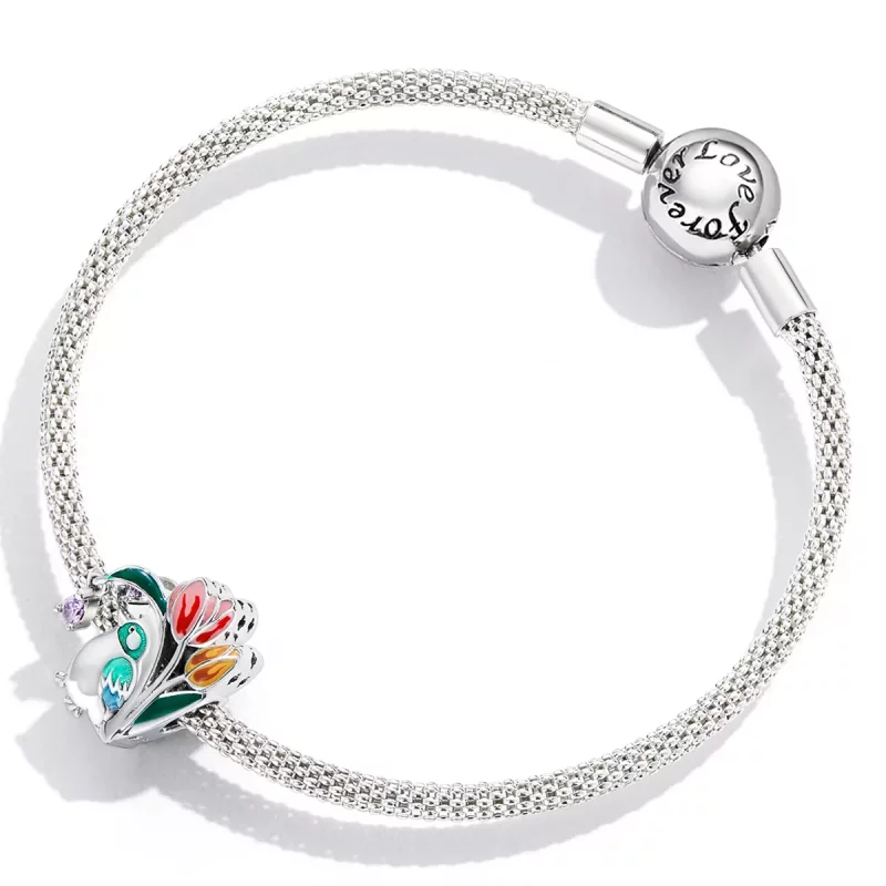 (afbeelding voor) Pandora Style Bloemen en Vogels - Regen Bedel - SCC2193 - Bekijken 4