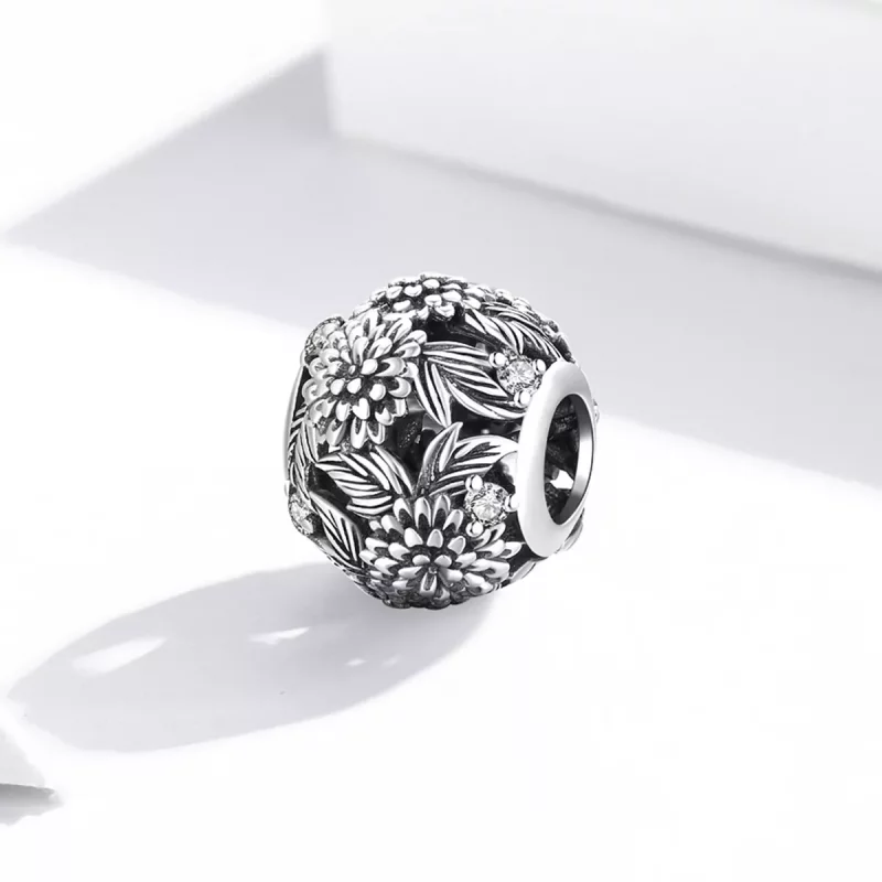 (afbeelding voor) Pandora Style Bloemen in reliëf Bedel - SCC2097 - Bekijken 2