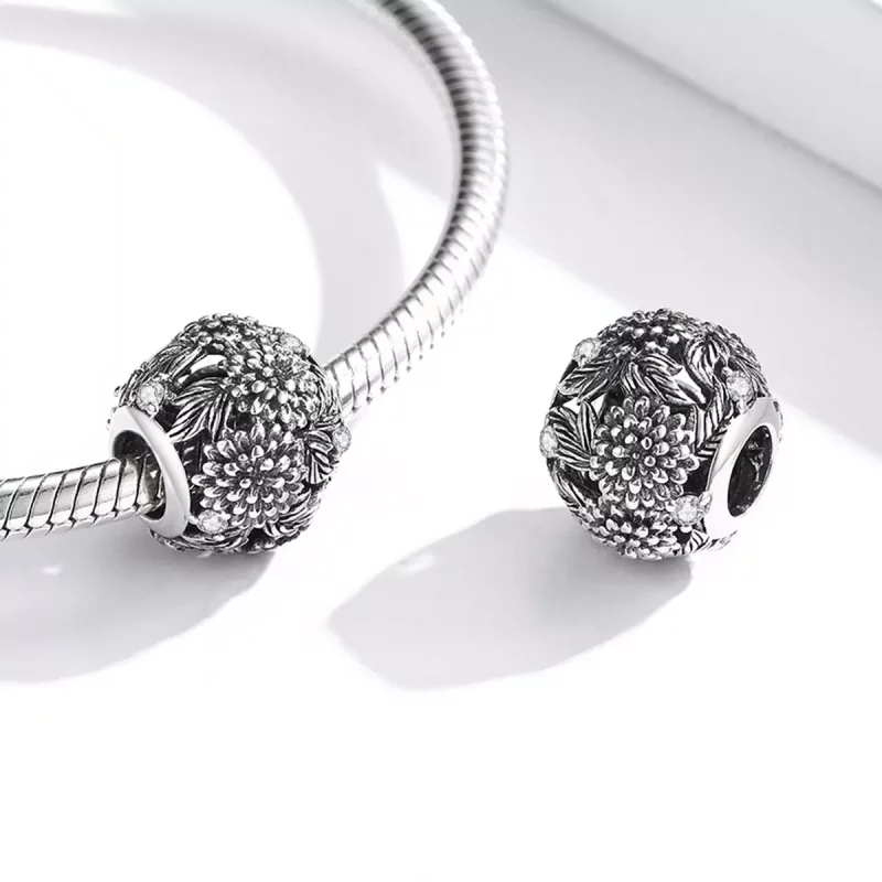 (afbeelding voor) Pandora Style Bloemen in reliëf Bedel - SCC2097 - Bekijken 4