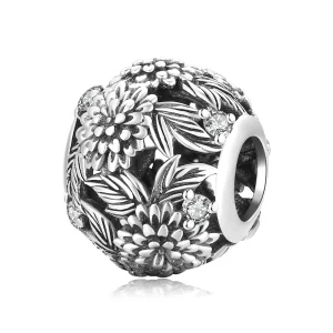 (afbeelding voor) Pandora Style Bloemen in reliëf Bedel - SCC2097