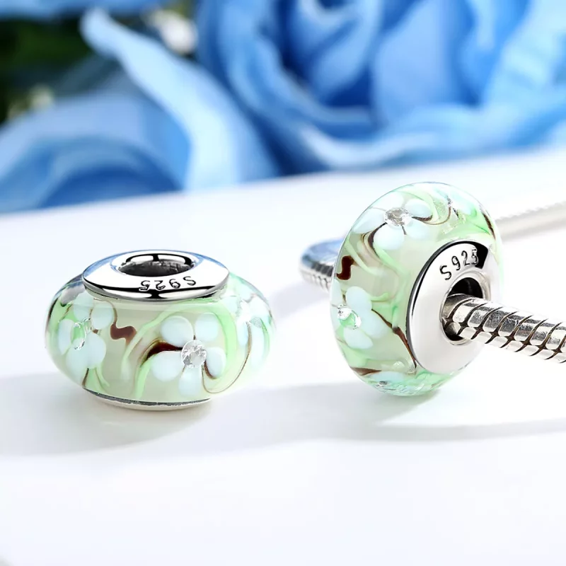 (afbeelding voor) Pandora Style Bloemen Murano Glas Bedel - SCZ020 - Bekijken 3