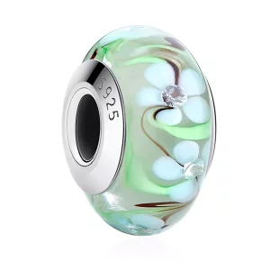 (afbeelding voor) Pandora Style Bloemen Murano Glas Bedel - SCZ020