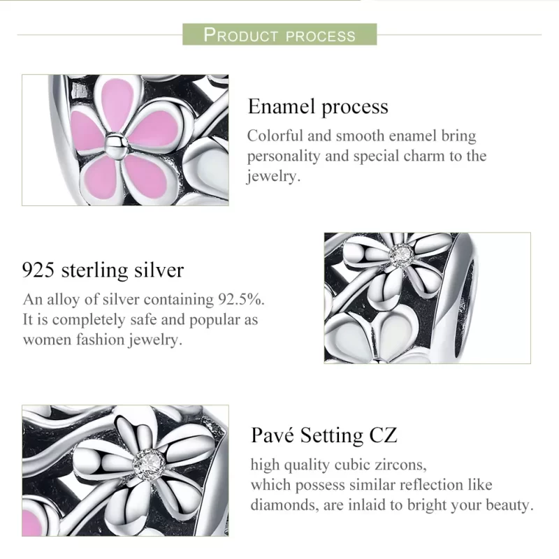 (afbeelding voor) Pandora Style bloemen zegen Bedel - SCC761 - Bekijken 7
