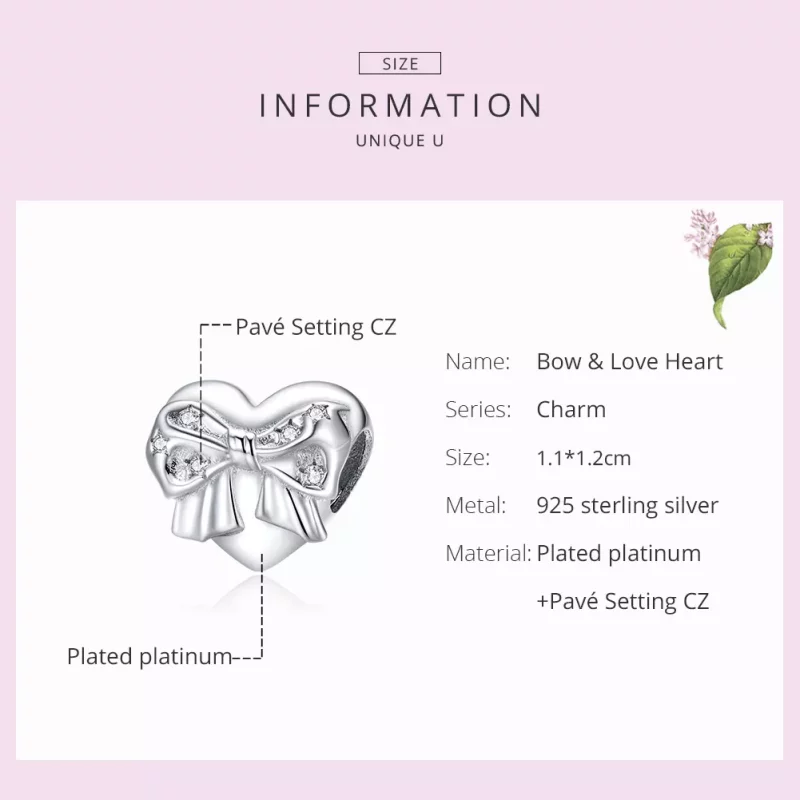 (afbeelding voor) Pandora Style Boog & Liefde Hart Bedel - BSC381 - Bekijken 7