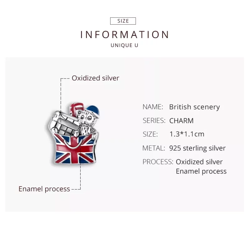 (afbeelding voor) Pandora Style Britse geschenken Bedel - SCC1740 - Bekijken 8