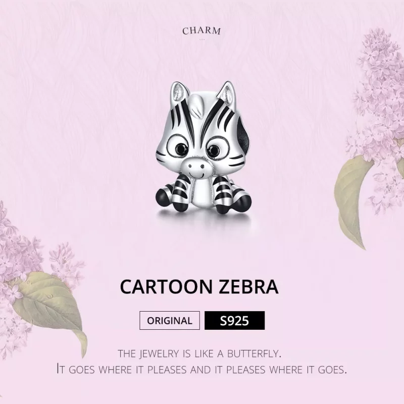 (afbeelding voor) Pandora Style Cartoon Zebra Bedel - BSC387 - Bekijken 6