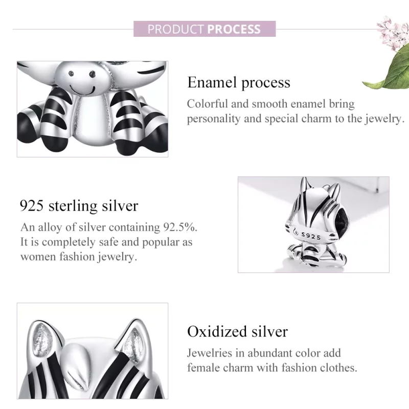(afbeelding voor) Pandora Style Cartoon Zebra Bedel - BSC387 - Bekijken 8