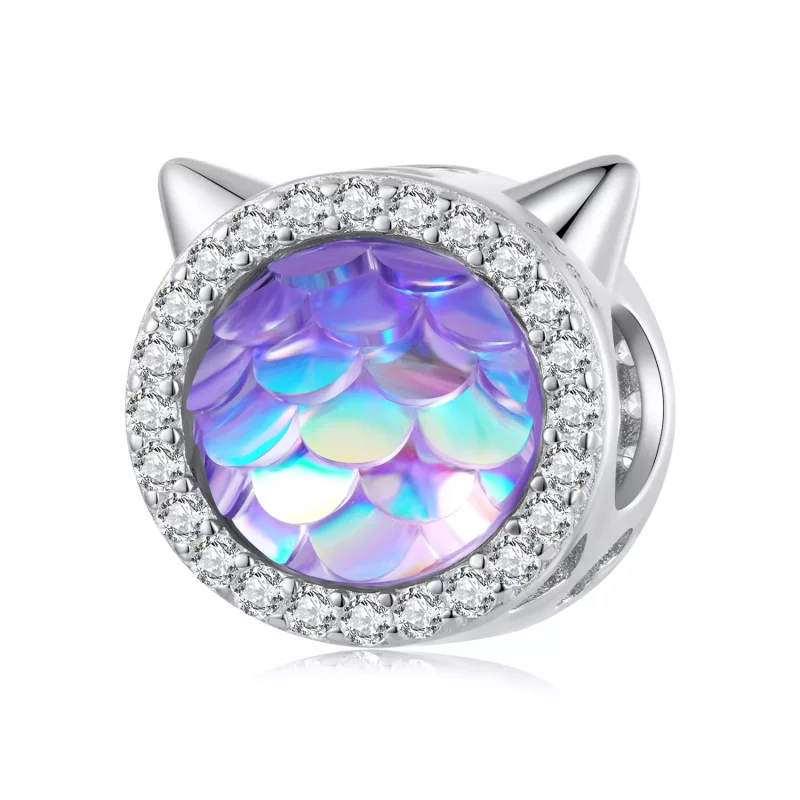 (afbeelding voor) Pandora Style Cat Head Visschubben Bedel - BSC703